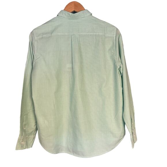 Everlane The Silky Cotton Relaxed Shirt Pinstripe Mint Green Size 0 NWT - Picture 4 of 11